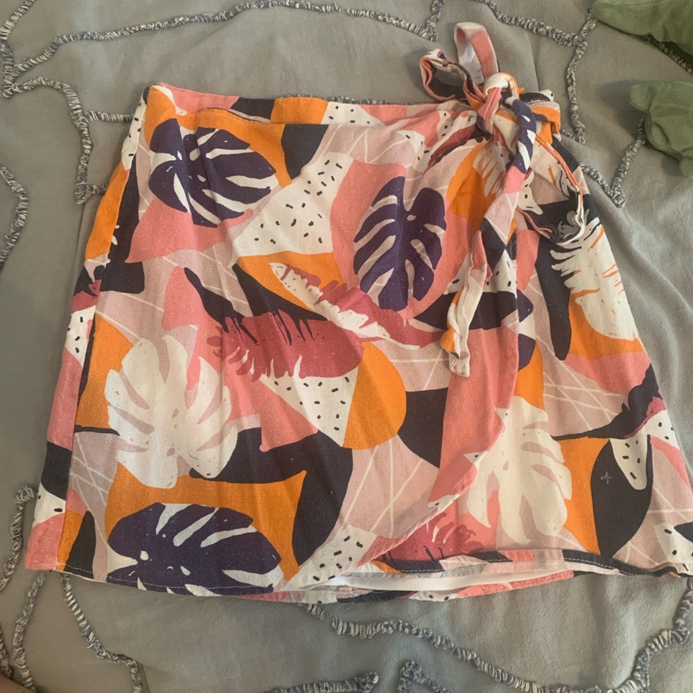 Multicolor Tie Skirt
